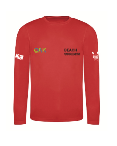 Jersey Coastal Rowing Club Rowing Club Red LS Basleayer unisex