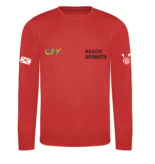 Jersey Coastal Rowing Club Rowing Club Red LS Basleayer unisex